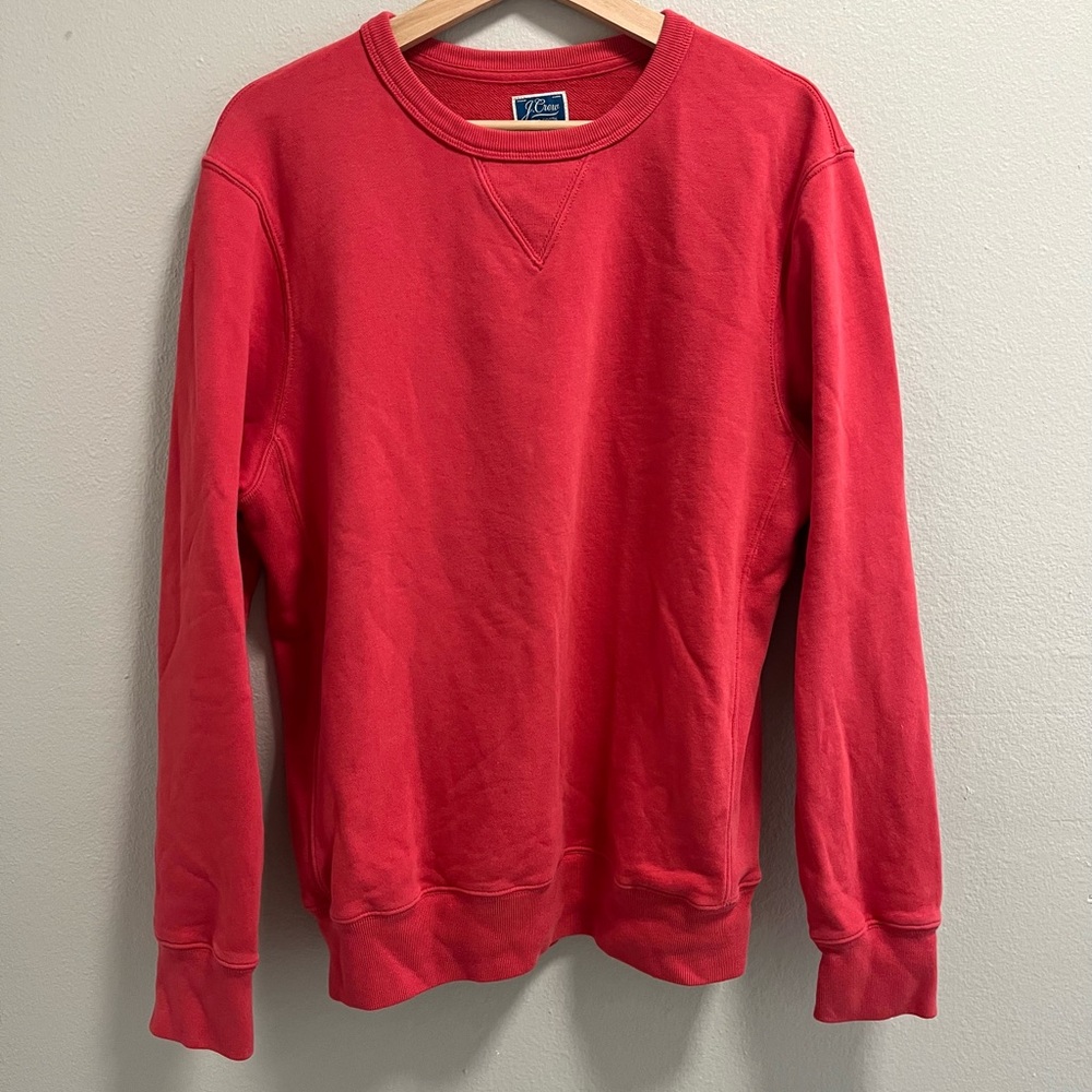J. Crew Red Lightweight French Terry Crewneck Sweatshirt